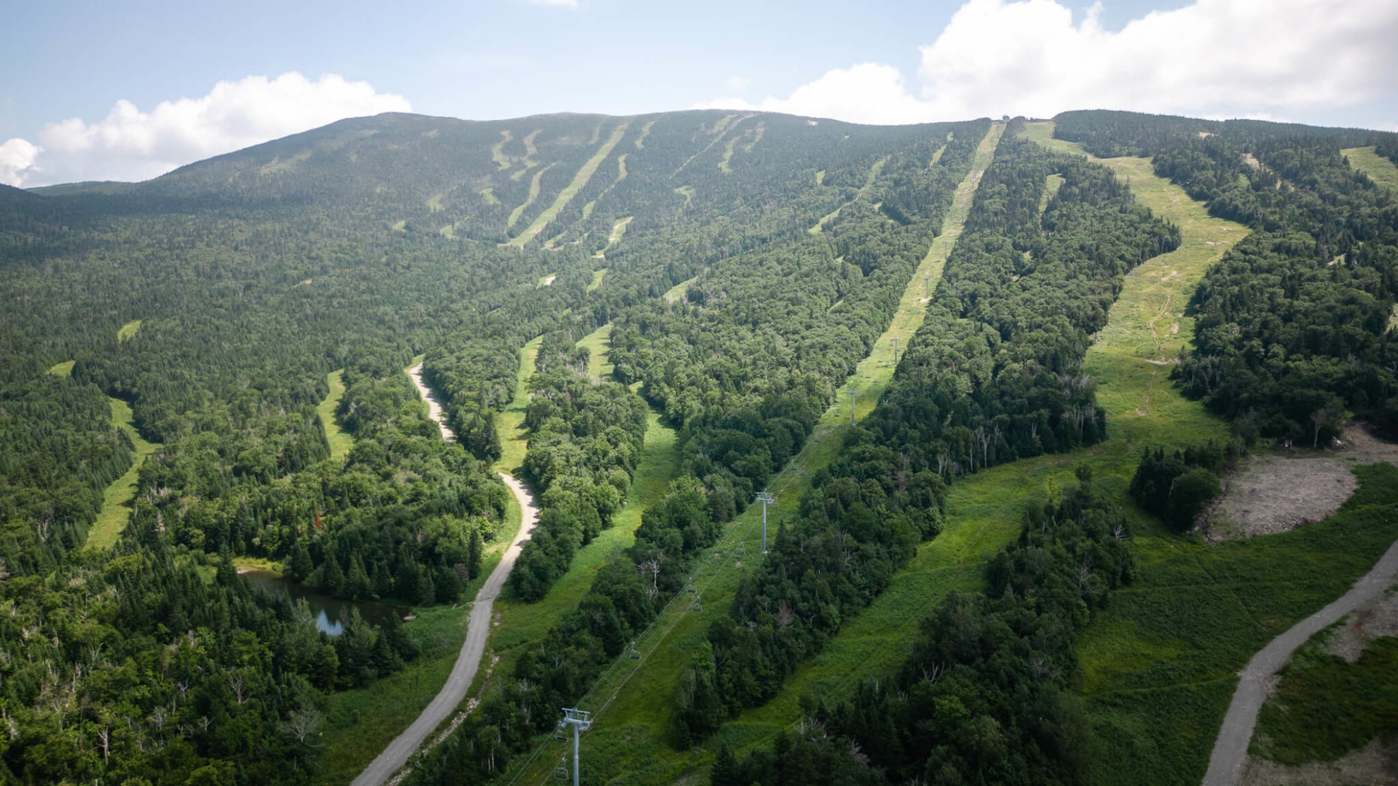 summer aerial of Saddleback Mountain